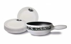 Stöckli Käsefondue-Set Alpaufzug 7 Teile, Weiss - Fondue Set