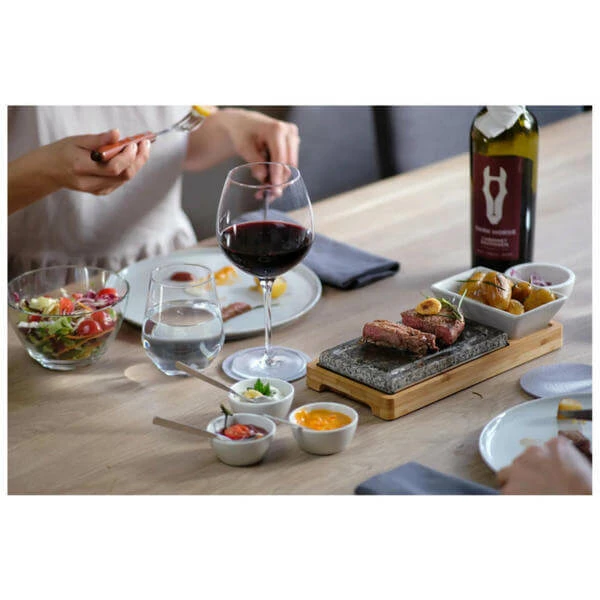 Maeser Grillstein-Set Inkl. Servierschale Und Bambus Holzplatte - Zubehör Raclette Und Fondue 4 Maeser Grillstein-Set Inkl. Servierschale Und Bambus Holzplatte - Zubehör Raclette Und Fondue – Bild 2