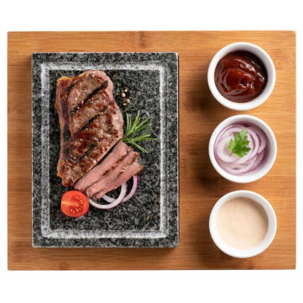 Maeser Grillstein-Set Inkl. 3 Dipschalen Und Bambus Holzplatte - Zubehör Raclette Und Fondue 4 Maeser Grillstein-Set Inkl. 3 Dipschalen Und Bambus Holzplatte - Zubehör Raclette Und Fondue – Bild 2