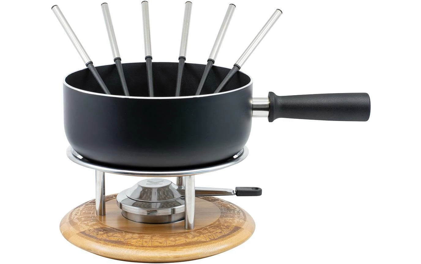 Kadastar Käsefondue-Set Alpenwiese 9 Teile, Schwarz - Fondue Set 3 Kadastar Käsefondue-Set Alpenwiese 9 Teile, Schwarz - Fondue Set