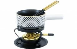Kadastar Käsefondue-Set Dots 5 Teile, Schwarz - Fondue Set