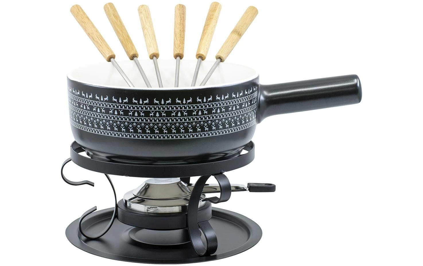Kadastar Käsefondue-Set Nordic Deer 9 Teile, Schwarz - Fondue Set 3 Kadastar Käsefondue-Set Nordic Deer 9 Teile, Schwarz - Fondue Set