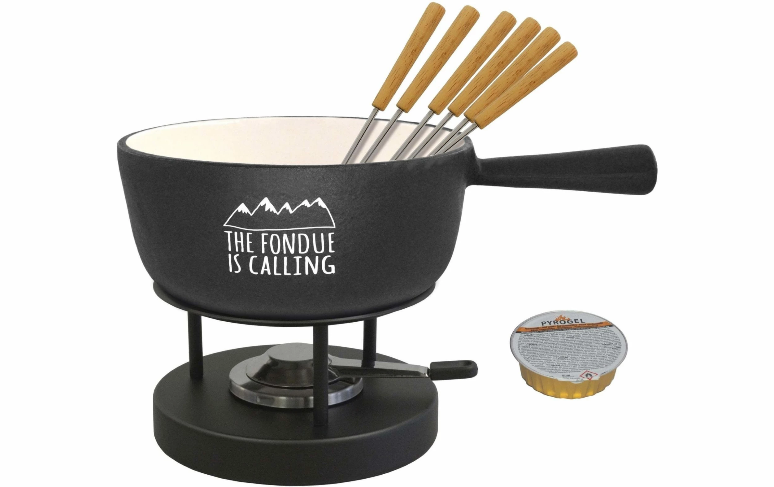 Heidi Cheese Line Käsefondue-Set The Fondue Is Calling 9 Teile, Schwarz - Fondue Set 3 Heidi Cheese Line Käsefondue-Set The Fondue Is Calling 9 Teile, Schwarz - Fondue Set