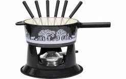 Kadastar Käsefondue-Set Bergchilbi G22 10 Teile, Schwarz - Fondue Set