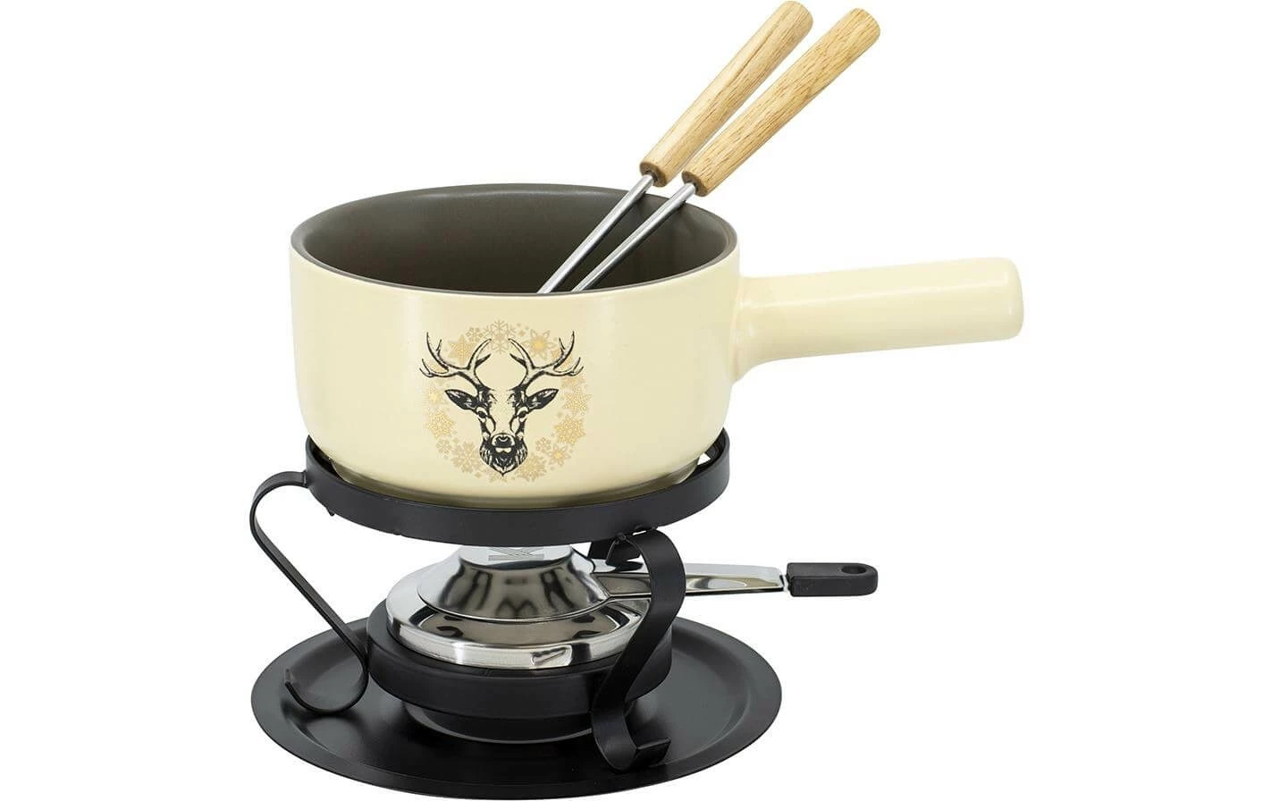Kadastar Käsefondue-Set Deer E16 5 Teile, Beige/Schwarz - Fondue Set 3 Kadastar Käsefondue-Set Deer E16 5 Teile, Beige/Schwarz - Fondue Set