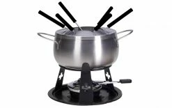 Nouvel Fleischfondue-Set CH-Kreuz 9 Teile, Schwarz/Silber - Raclette, Fondue Und Tischgrill