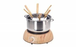 Nouvel Fleischfondue-Set Wood Inox 9 Teile, Braun/Silber - Fondue Set