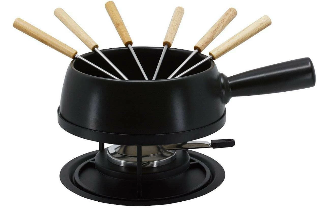 Kadastar Käsefondue-Set Medium Pure 9 Teile, Schwarz - Fondue Set 3 Kadastar Käsefondue-Set Medium Pure 9 Teile, Schwarz - Fondue Set